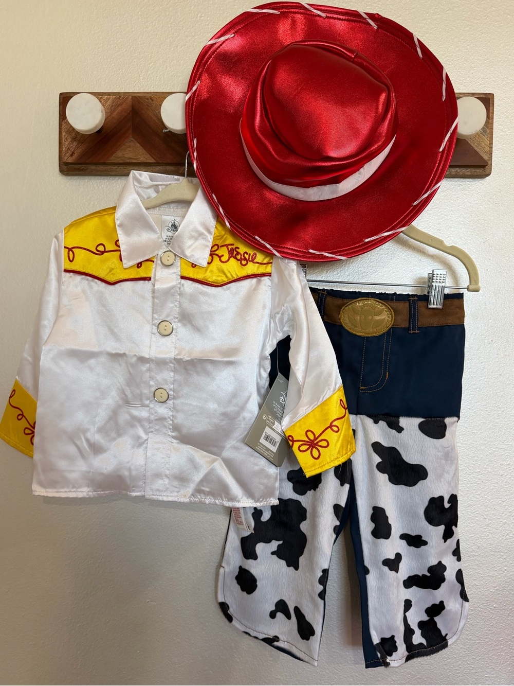 Disney’s Toy Story Jessie Cowgirl Costume Set with Yellow-Trim Shirt, red hat